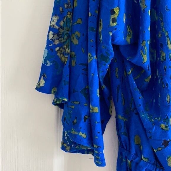 Language Language Royal Blue & Sheer Dressy Top - Picture 2 of 8